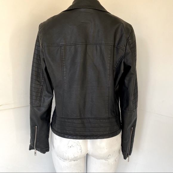 C&C California Vegan Leather Moto Jacket Black L - Picture 5 of 6